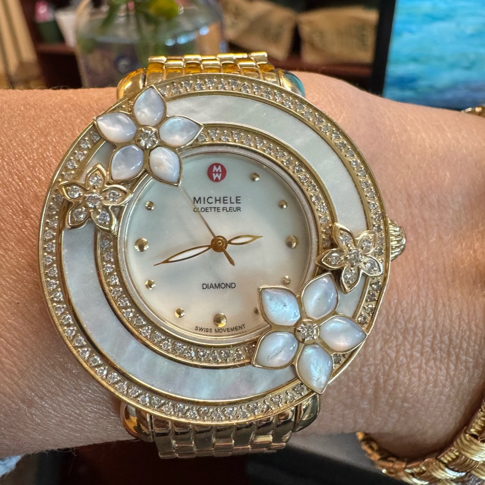 $6999 Michele Cloette Fleur Diamond Watch Limited Edition #0004/1000